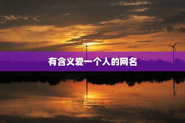 有含义爱一个人的网名