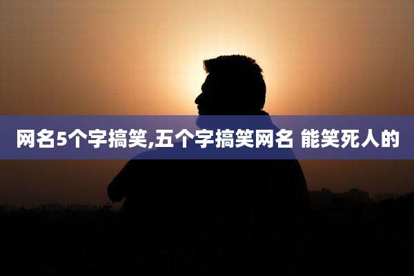 网名5个字搞笑,五个字搞笑网名 能笑死人的