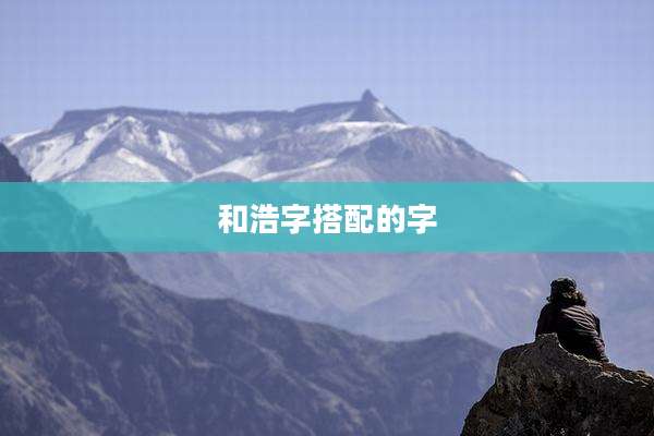 和浩字搭配的字