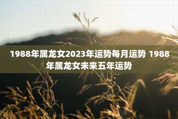 1988年属龙女2023年运势每月运势 1988年属龙女未来五年运势