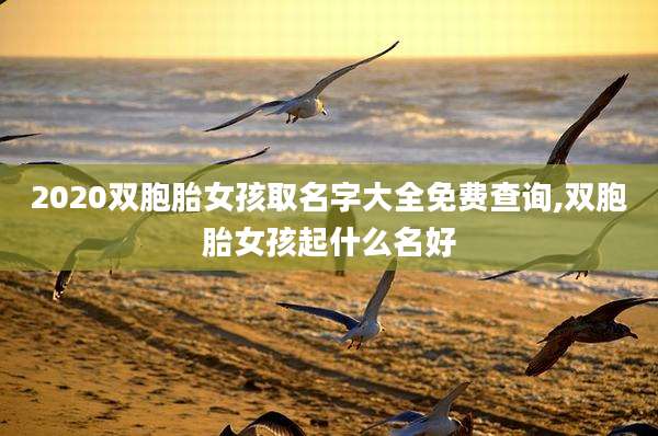 2020双胞胎女孩取名字大全免费查询,双胞胎女孩起什么名好