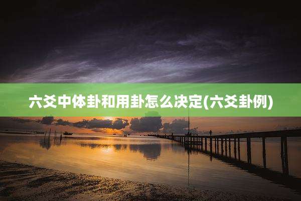 六爻中体卦和用卦怎么决定(六爻卦例)