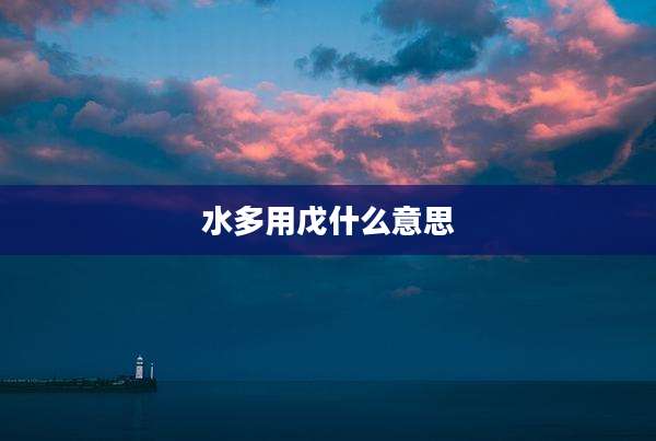 水多用戊什么意思