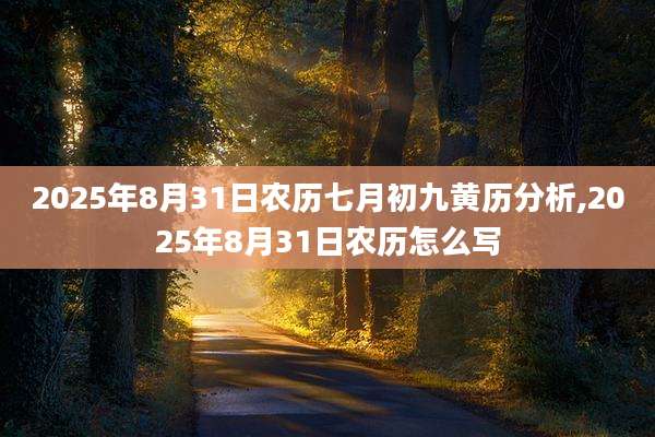 2025年8月31日农历七月初九黄历分析,2025年8月31日农历怎么写