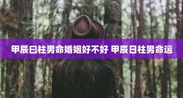 甲辰曰柱男命婚姻好不好 甲辰日柱男命运