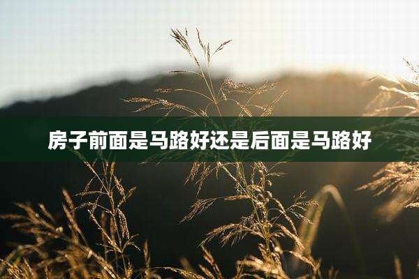 房子前面是马路好还是后面是马路好