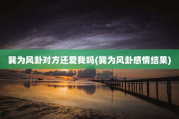 巽为风卦对方还爱我吗(巽为风卦感情结果)