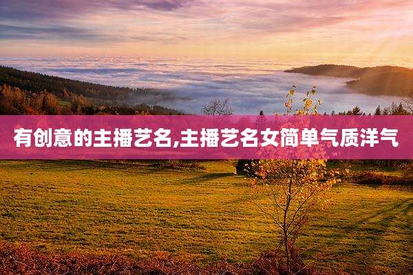 有创意的主播艺名,主播艺名女简单气质洋气