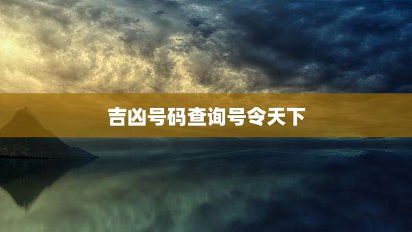 吉凶号码查询号令天下