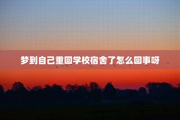 梦到自己重回学校宿舍了怎么回事呀