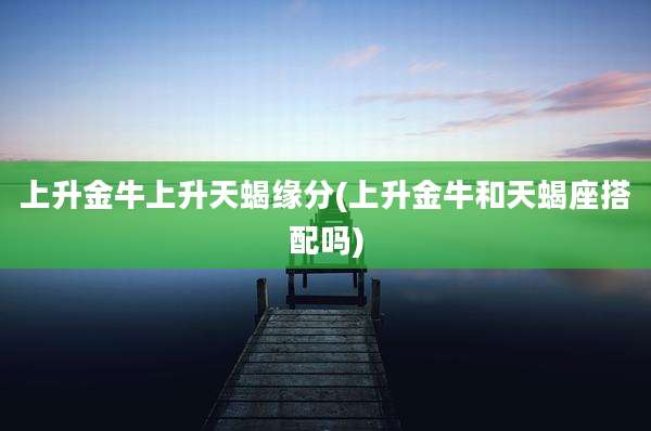 上升金牛上升天蝎缘分(上升金牛和天蝎座搭配吗)