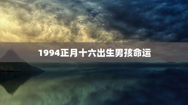 1994正月十六出生男孩命运