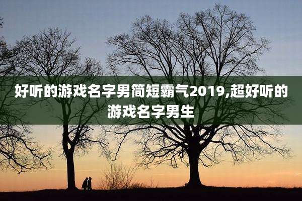 好听的游戏名字男简短霸气2019,超好听的游戏名字男生