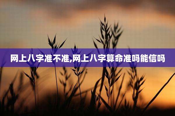 网上八字准不准,网上八字算命准吗能信吗