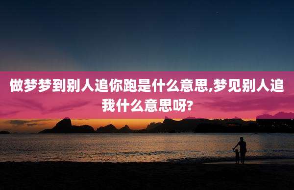 做梦梦到别人追你跑是什么意思,梦见别人追我什么意思呀?