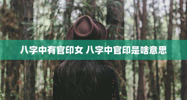 八字中有官印女 八字中官印是啥意思