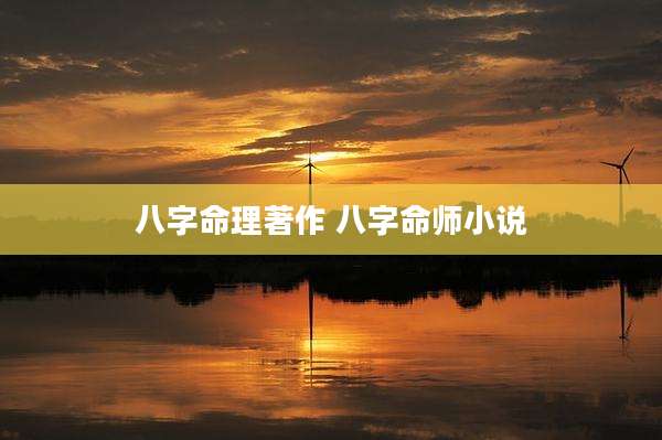 八字命理著作 八字命师小说