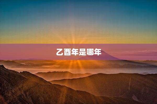 乙酉年是哪年