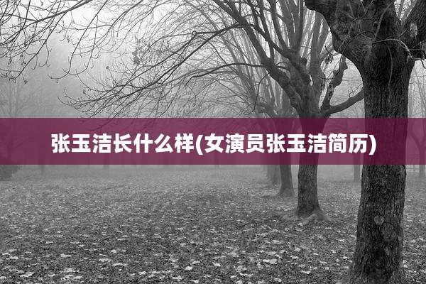 张玉洁长什么样(女演员张玉洁简历)