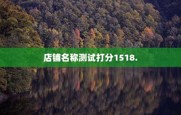 店铺名称测试打分1518.