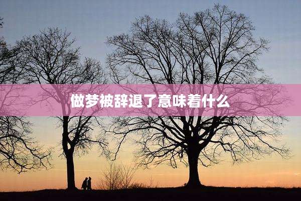 做梦被辞退了意味着什么