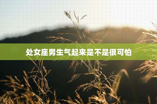 处女座男生气起来是不是很可怕