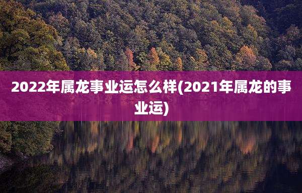 2022年属龙事业运怎么样(2021年属龙的事业运)