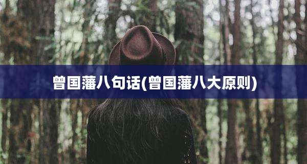 曾国藩八句话(曾国藩八大原则)