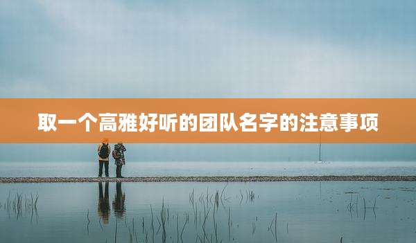 取一个高雅好听的团队名字的注意事项