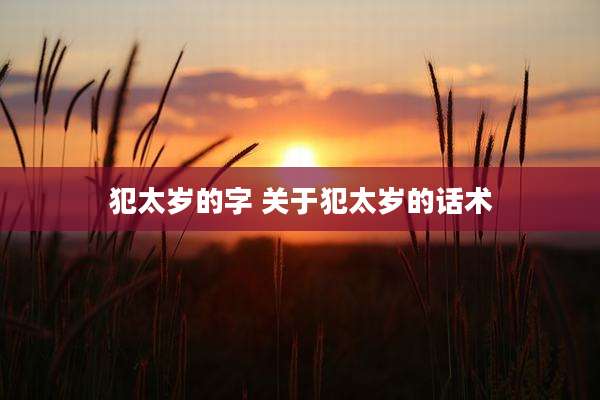 犯太岁的字 关于犯太岁的话术