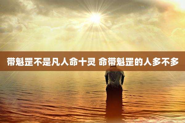 带魁罡不是凡人命十灵 命带魁罡的人多不多