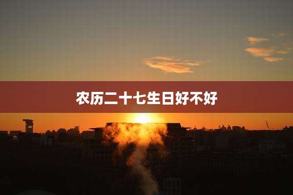 农历二十七生日好不好