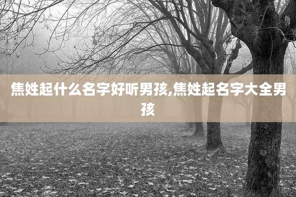 焦姓起什么名字好听男孩,焦姓起名字大全男孩