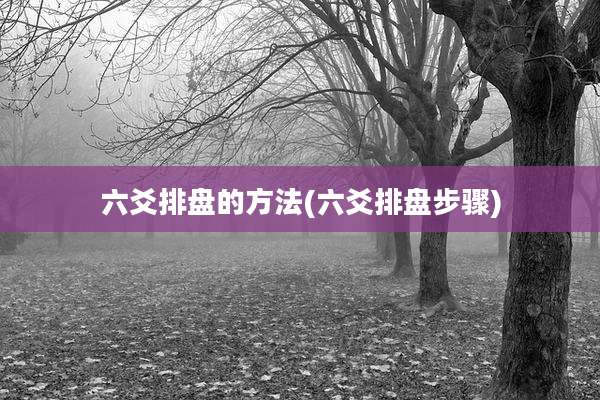 六爻排盘的方法(六爻排盘步骤)