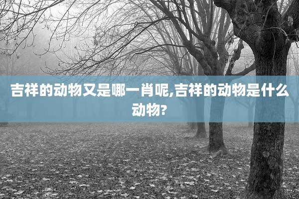 吉祥的动物又是哪一肖呢,吉祥的动物是什么动物?