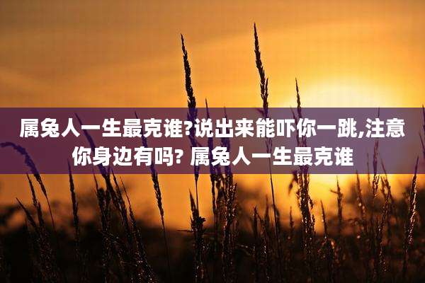 属兔人一生最克谁?说出来能吓你一跳,注意你身边有吗? 属兔人一生最克谁