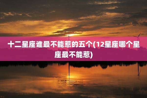 十二星座谁最不能惹的五个(12星座哪个星座最不能惹)