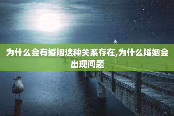 为什么会有婚姻这种关系存在,为什么婚姻会出现问题