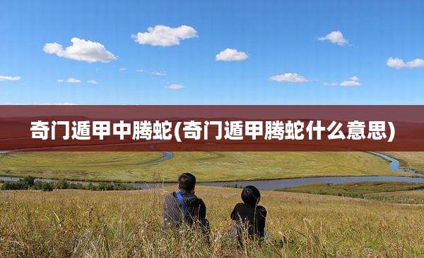 奇门遁甲中腾蛇(奇门遁甲腾蛇什么意思)