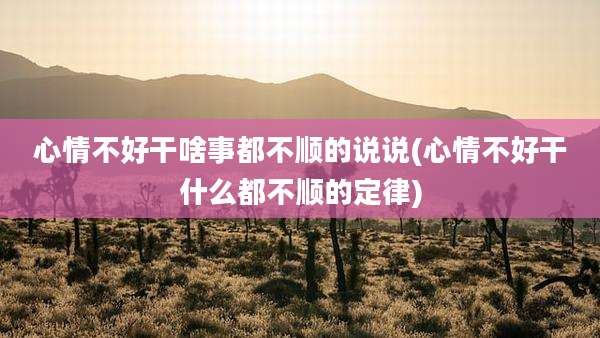 心情不好干啥事都不顺的说说(心情不好干什么都不顺的定律)