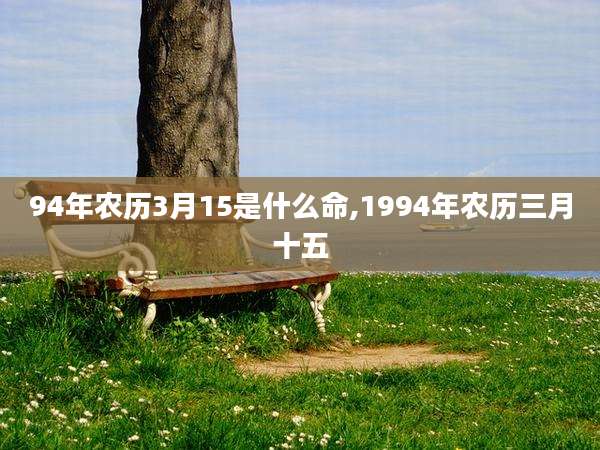 94年农历3月15是什么命,1994年农历三月十五