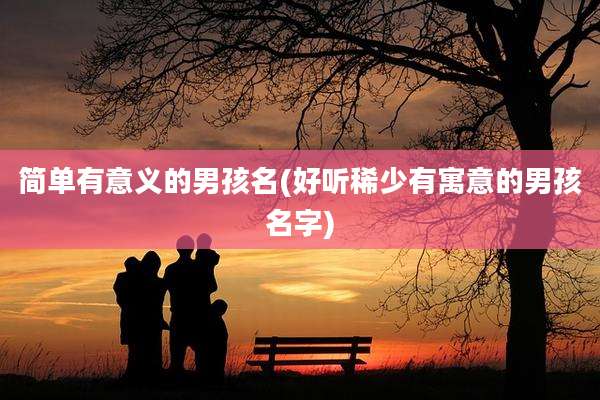 简单有意义的男孩名(好听稀少有寓意的男孩名字)