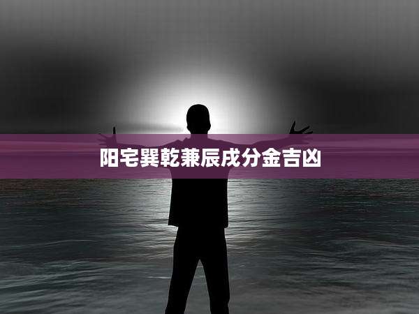 阳宅巽乾兼辰戌分金吉凶