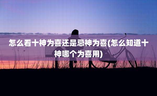 怎么看十神为喜还是忌神为喜(怎么知道十神哪个为喜用)