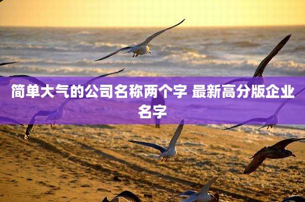 简单大气的公司名称两个字 最新高分版企业名字