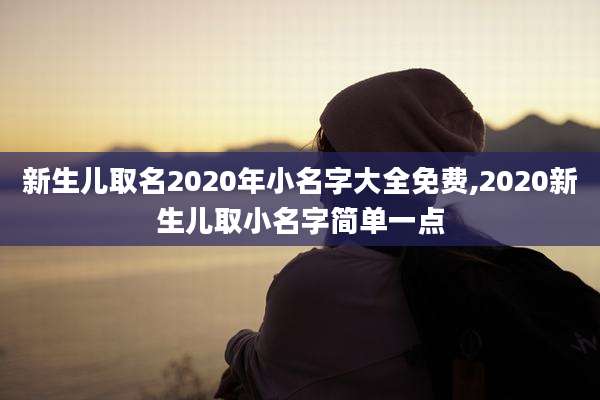 新生儿取名2020年小名字大全免费,2020新生儿取小名字简单一点