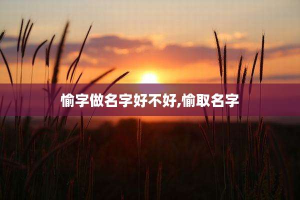 愉字做名字好不好,愉取名字