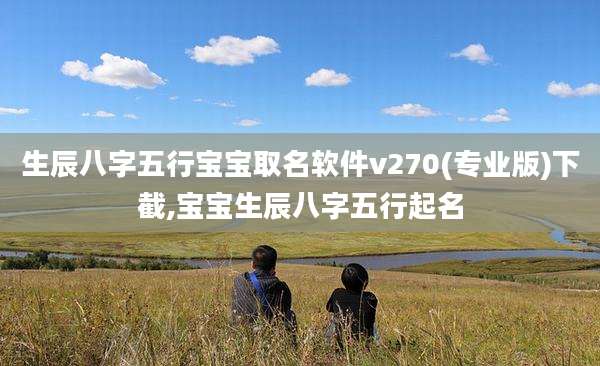 生辰八字五行宝宝取名软件v270(专业版)下截,宝宝生辰八字五行起名