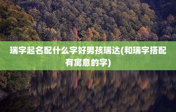 瑞字起名配什么字好男孩瑞达(和瑞字搭配有寓意的字)