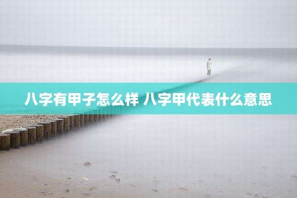 八字有甲子怎么样 八字甲代表什么意思